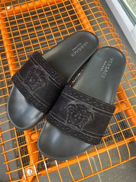 versace flip flops mens replica|Versace sliders women.